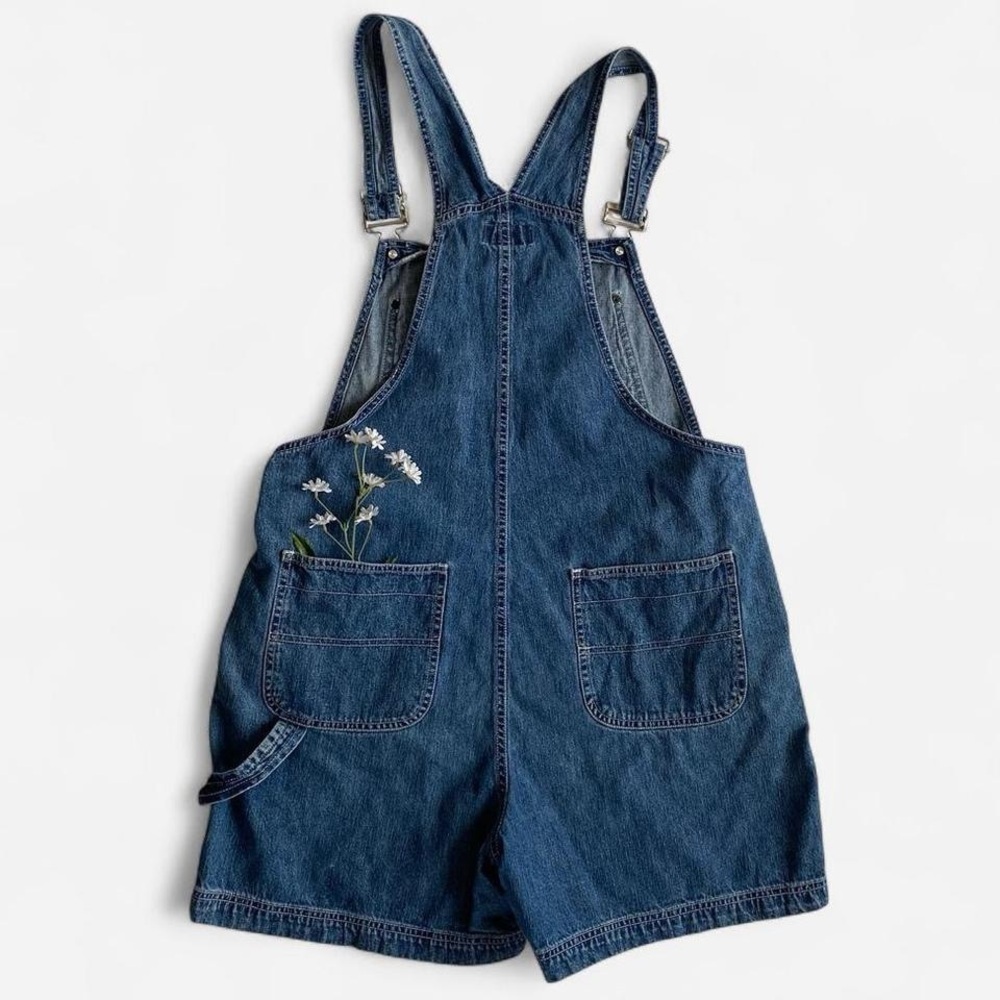 SOLDVintage 90s blue denim overall shortsSOLD - Picture 3 of 8